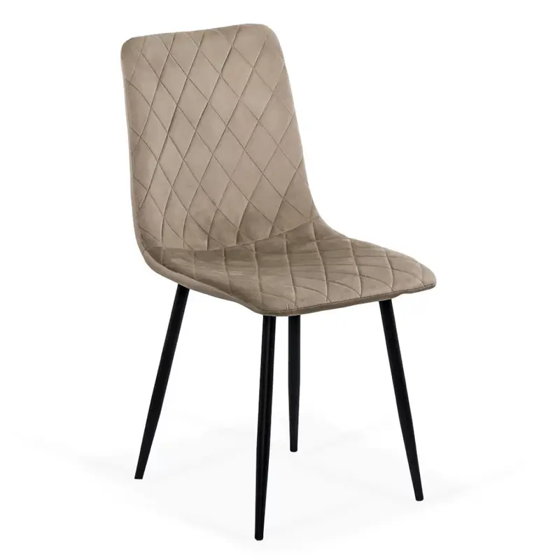 Scaun dining Larix, catifea și oțel negru