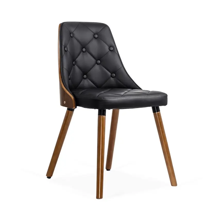 Scaun dining Nook, piele și picioare fag