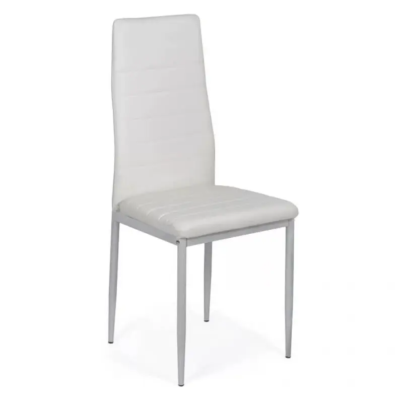 Scaun dining Trendy, piele și oțel gri