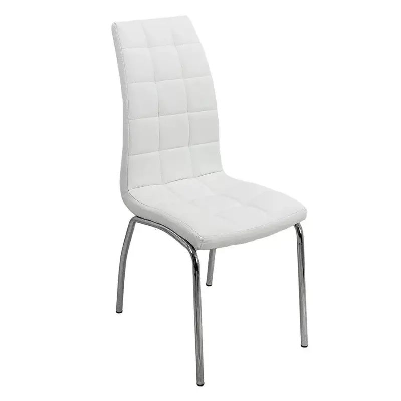 Scaun dining Vegas, piele și oțel cromat