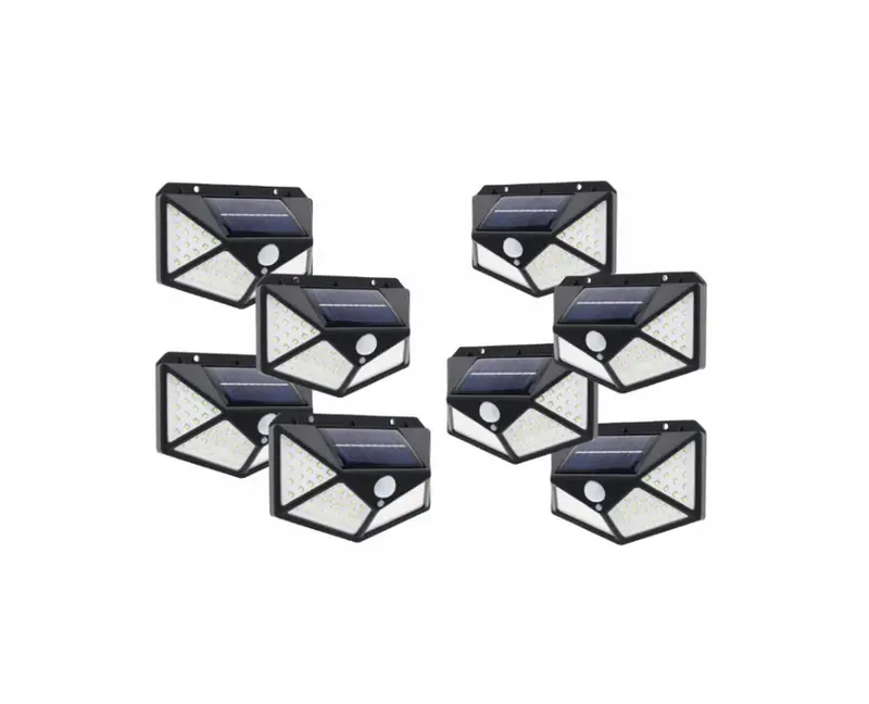 Set 8 Lampi solare 100 LED, cu senzor de miscare + Lanterna