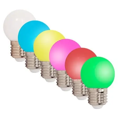Set Becuri LED Ibiza Light LEDSTRING-6 | E27, G45, 0.5W, 6 Bucati, Colorate