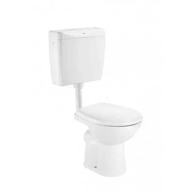 Set Vas WC Roca Adele A34P197000 | Montare Podea, Evacuare Orizontala, Rezervor Plastic, Capac Termoplast