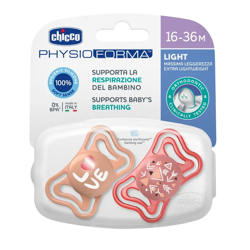 Suzeta Chicco Physioforma Light 7103911-7 | 2buc, Roz, 16-36luni